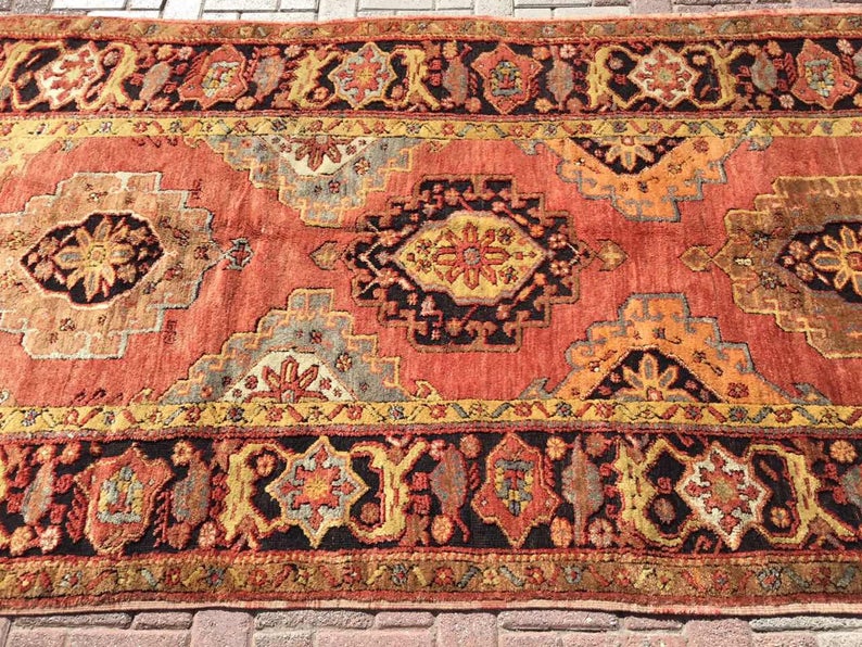 Hand Knotted 320cm x 147cm Vintage Area Rug
