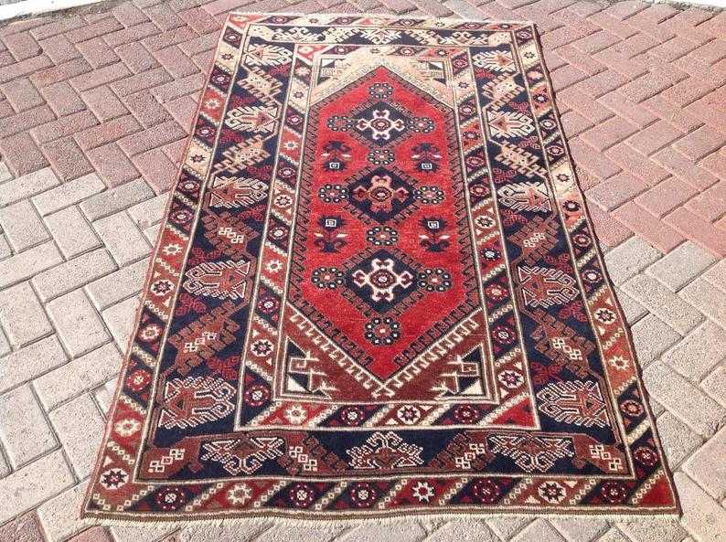 Hand Knotted Anatolian Area Rug 198cm x 119cm