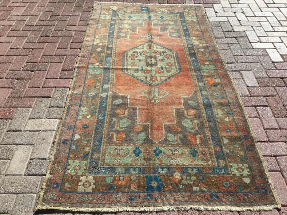 Hand Knotted Anatolian Area Rug 229x117 cm Vintage