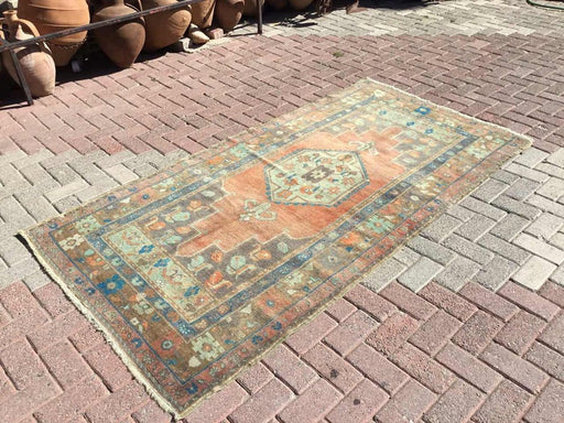 Hand Knotted Anatolian Area Rug 229x117 cm Vintage