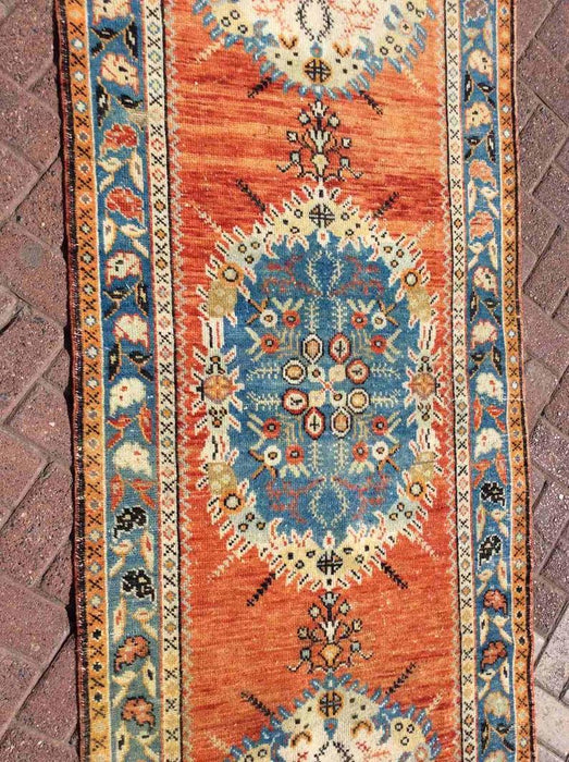 Hand Knotted Anatolian Area Rug 390cm x 98cm 1940s