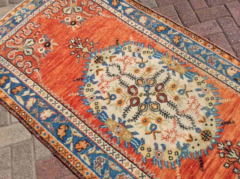 Hand Knotted Anatolian Area Rug 390cm x 98cm 1940s