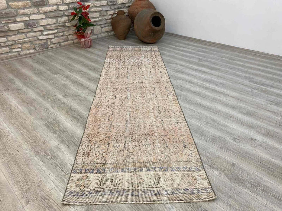 Hand Knotted Anatolian Oushak Runner Rug 308cm x 88cm