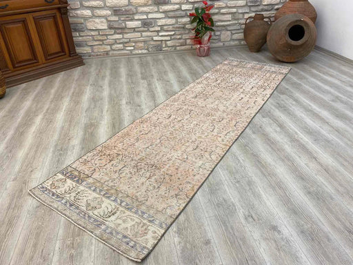 Hand Knotted Anatolian Oushak Runner Rug 308cm x 88cm