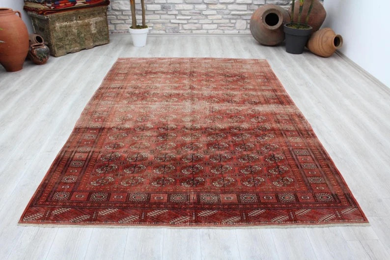 Hand Knotted Antique Buhara Rug 293cm x 198cm