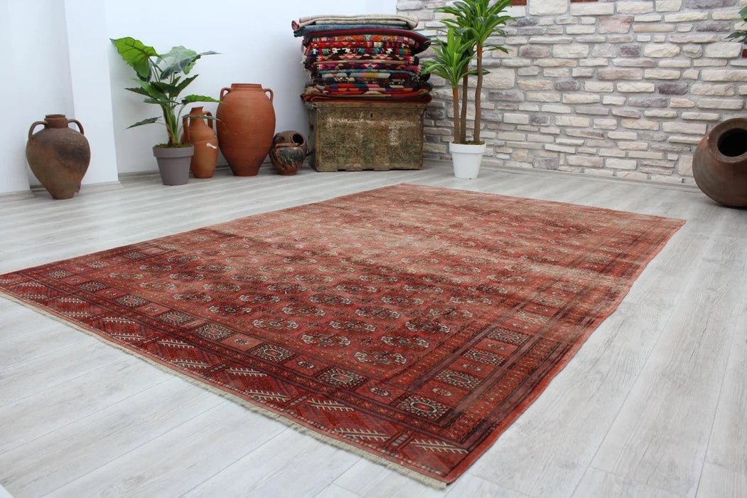 Hand Knotted Antique Buhara Rug 293cm x 198cm