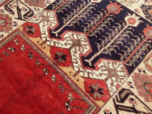 Hand Knotted Area Rug 203cm x 132cm Vintage 1960s