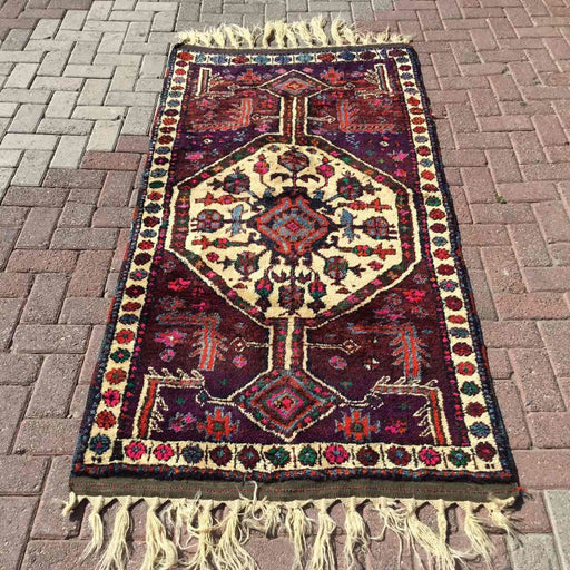 Hand Knotted Area Rug 213cm x 106cm Vintage Anatolian Design