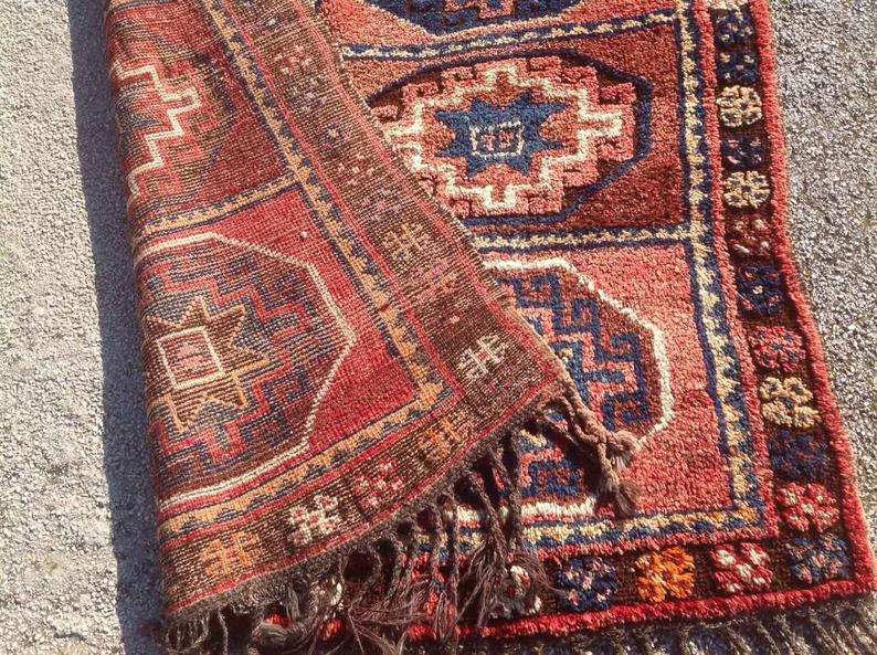 Hand-Knotted Area Rug 353cm x 155cm Antique Anatolian Design