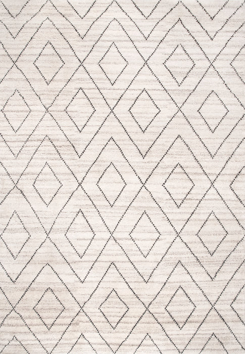 Hand Knotted Beige Diamond Helix Area Rug 160x230 cm
