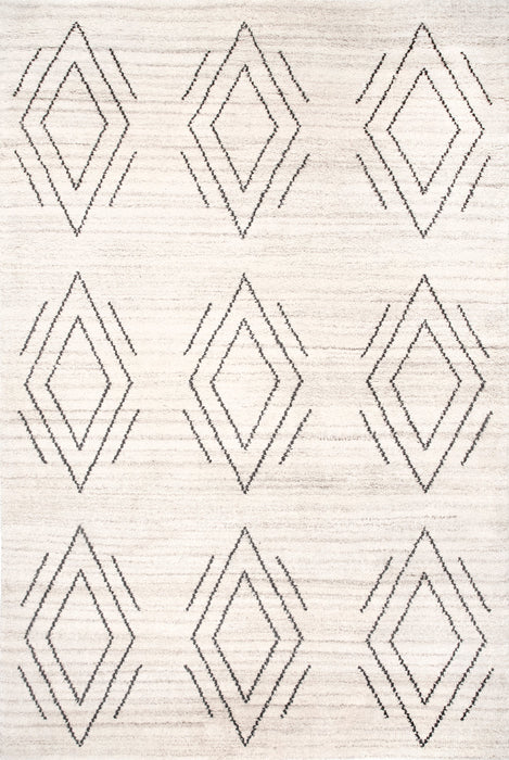 Hand Knotted Diamond Pattern Area Rug 152 Cm