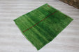 Hand Knotted Green Area Rug 146cm x 120cm Vintage Design