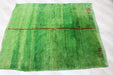Hand Knotted Green Area Rug 146cm x 120cm Vintage Design