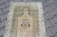 Hand Knotted Mini Area Rug 72cm x 136cm Vintage 1960s