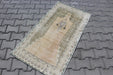 Hand Knotted Mini Area Rug 72cm x 136cm Vintage 1960s