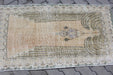 Hand Knotted Mini Area Rug 72cm x 136cm Vintage 1960s