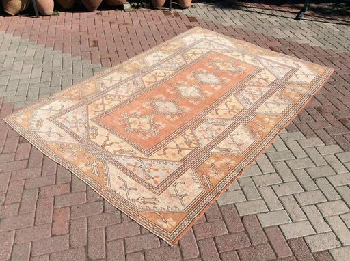 Hand Knotted Oushak Area Rug 277cm x 190cm Vintage 1960s