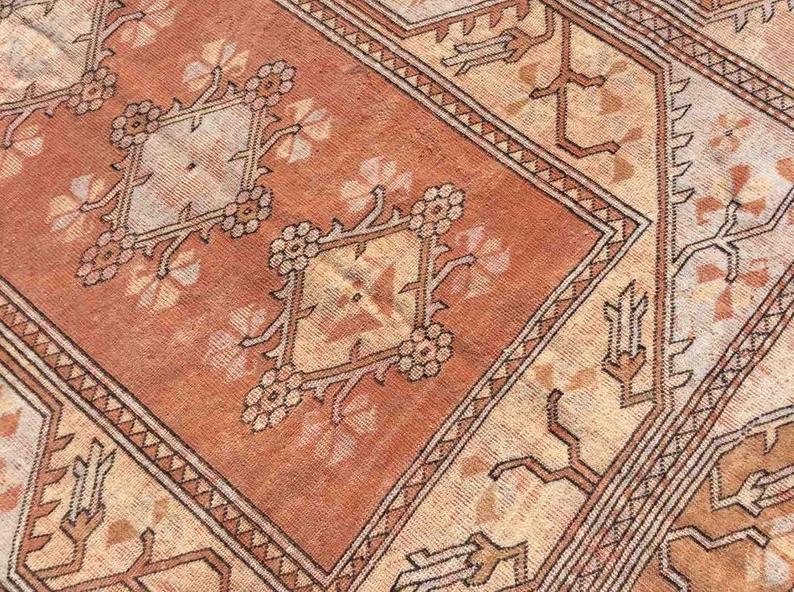 Hand Knotted Oushak Area Rug 277cm x 190cm Vintage 1960s
