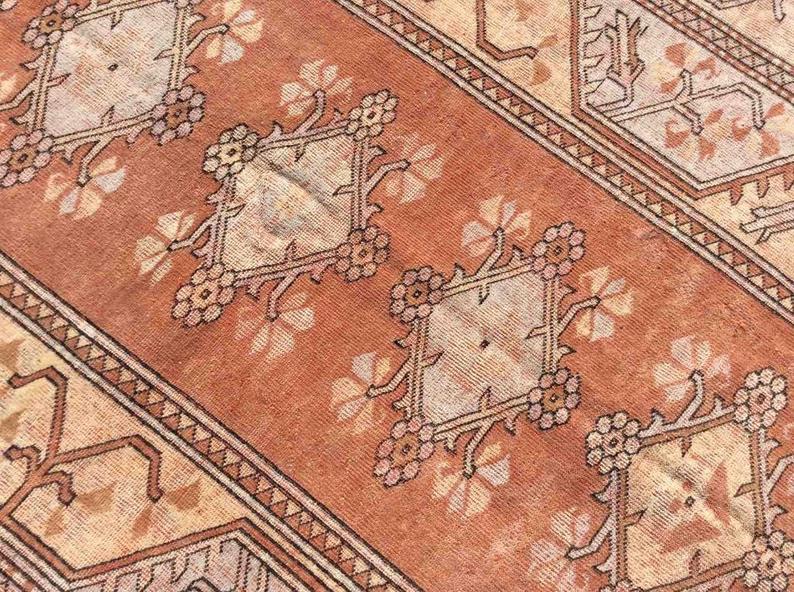 Hand Knotted Oushak Area Rug 277cm x 190cm Vintage 1960s