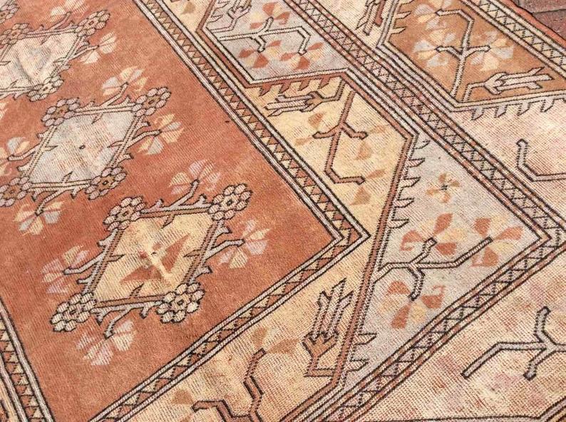 Hand Knotted Oushak Area Rug 277cm x 190cm Vintage 1960s