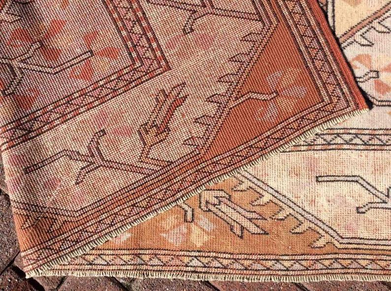 Hand Knotted Oushak Area Rug 277cm x 190cm Vintage 1960s