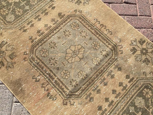 Hand-Knotted Oushak Runner Rug 267Cm X 86Cm Vintage 1960s