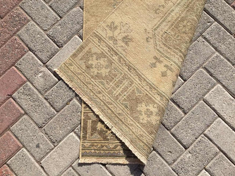 Hand-Knotted Oushak Runner Rug 267Cm X 86Cm Vintage 1960s
