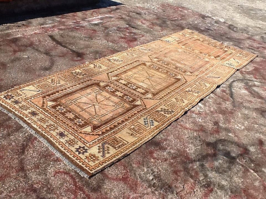 Hand Knotted Oushak Runner Rug 295cm x 107cm Vintage