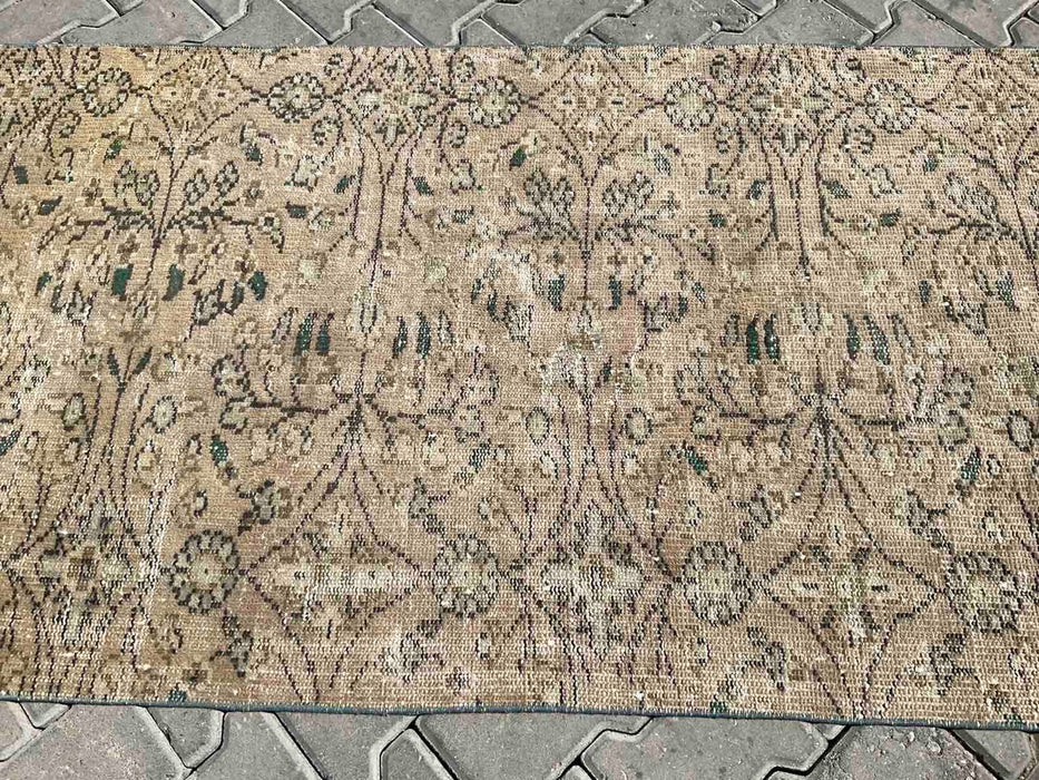 Tappeto runner Oushak annodato a mano, 303 cm x 93 cm, vintage anni &#39;70