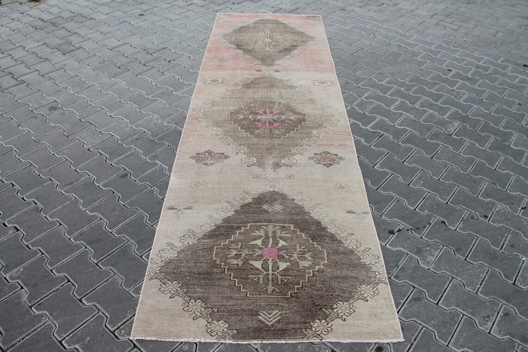 Hand Knotted Oushak Runner Rug 312cm x 93cm Vintage 1960s