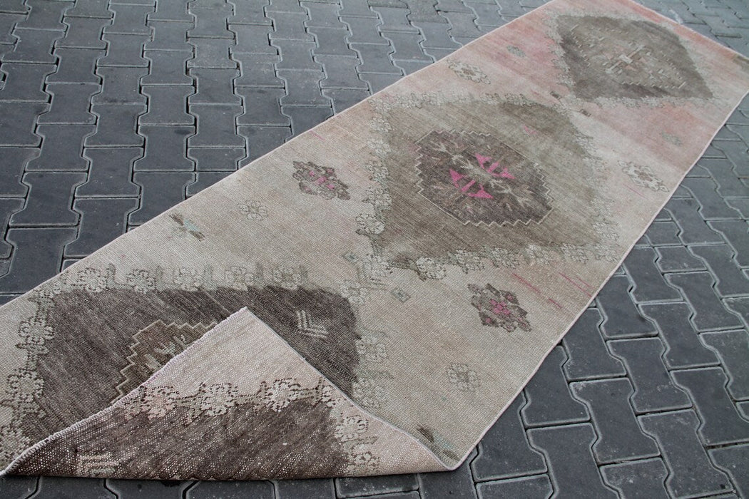 Hand Knotted Oushak Runner Rug 312cm x 93cm Vintage 1960s