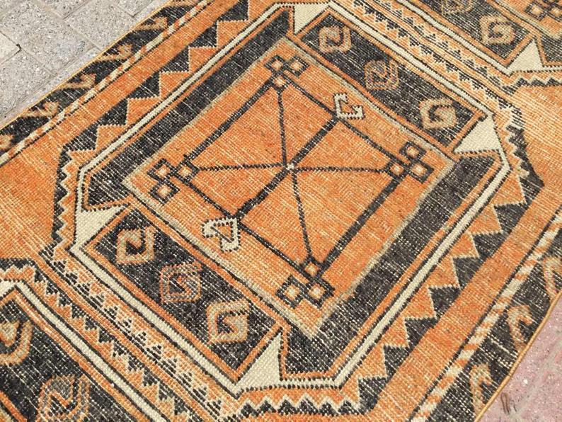 Hand Knotted Oushak Runner Rug 343cm x 95cm