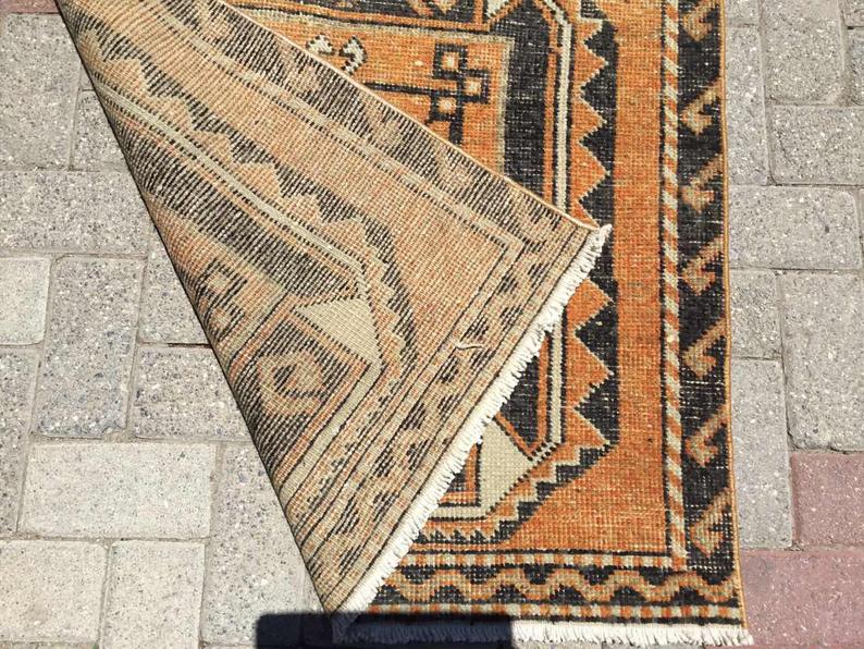 Hand Knotted Oushak Runner Rug 343cm x 95cm