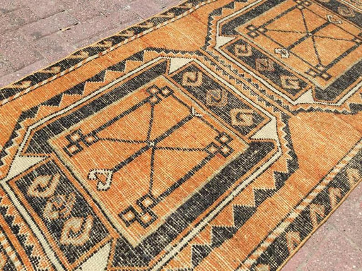 Hand Knotted Oushak Runner Rug 343cm x 95cm