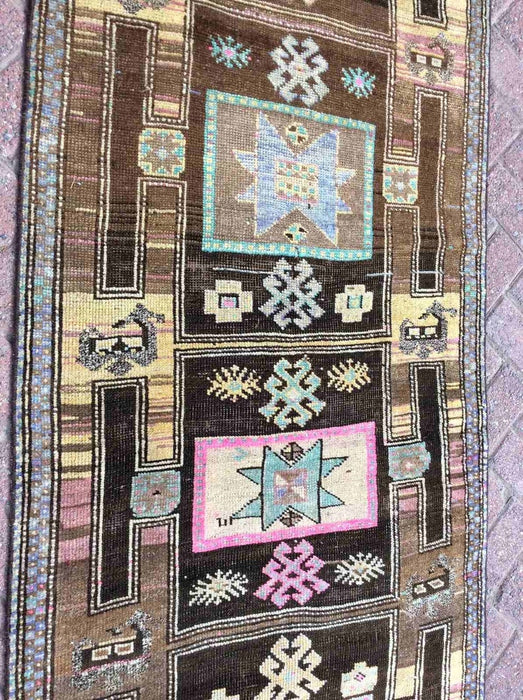 Hand Knotted Oushak Runner Rug 347cm x 90cm Vintage 1960s