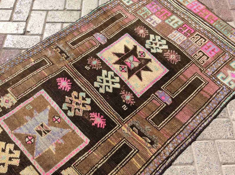 Hand Knotted Oushak Runner Rug 347cm x 90cm Vintage 1960s
