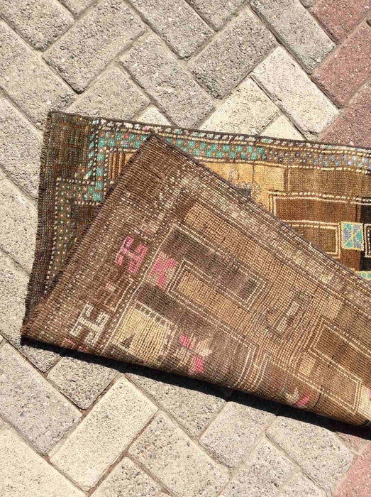 Hand Knotted Oushak Runner Rug 347cm x 90cm Vintage 1960s