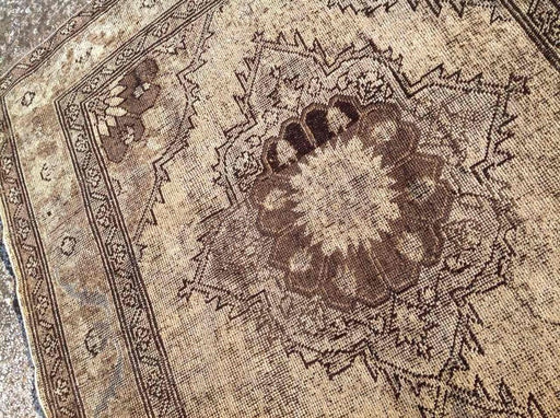 Hand Knotted Oushak Runner Rug 350cm x 147cm Vintage