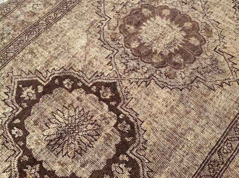 Hand Knotted Oushak Runner Rug 350cm x 147cm Vintage