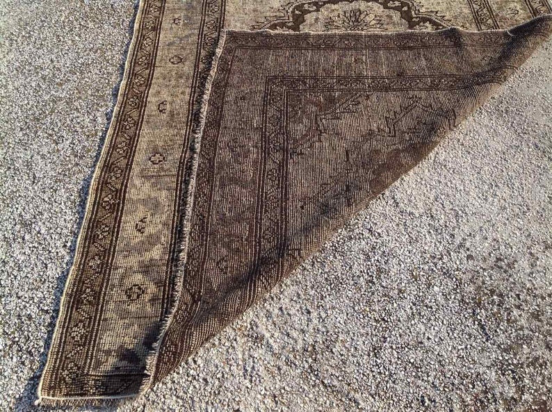 Hand Knotted Oushak Runner Rug 350cm x 147cm Vintage
