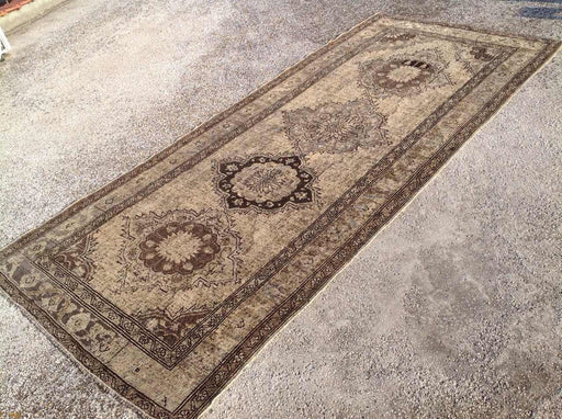 Hand Knotted Oushak Runner Rug 350cm x 147cm Vintage