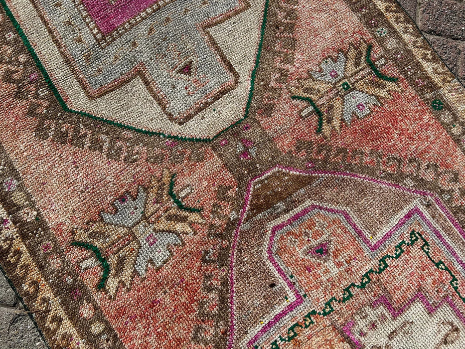 Hand Knotted Oushak Runner Rug 353cm x 97cm Vintage 1960s