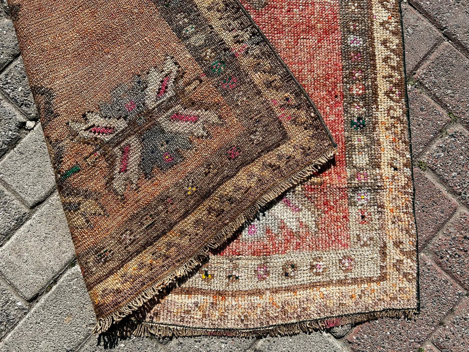 Hand Knotted Oushak Runner Rug 353cm x 97cm Vintage 1960s