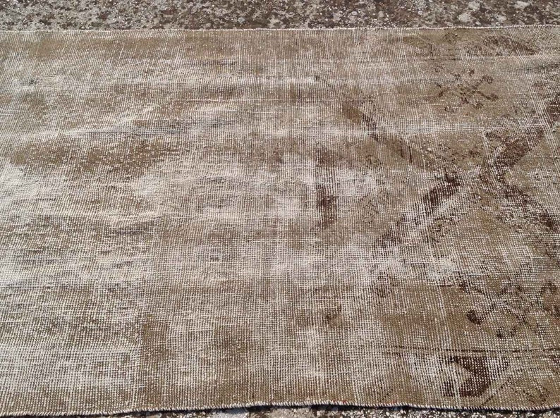 Hand Knotted Oushak Runner Rug 358 Cm X 101 Cm