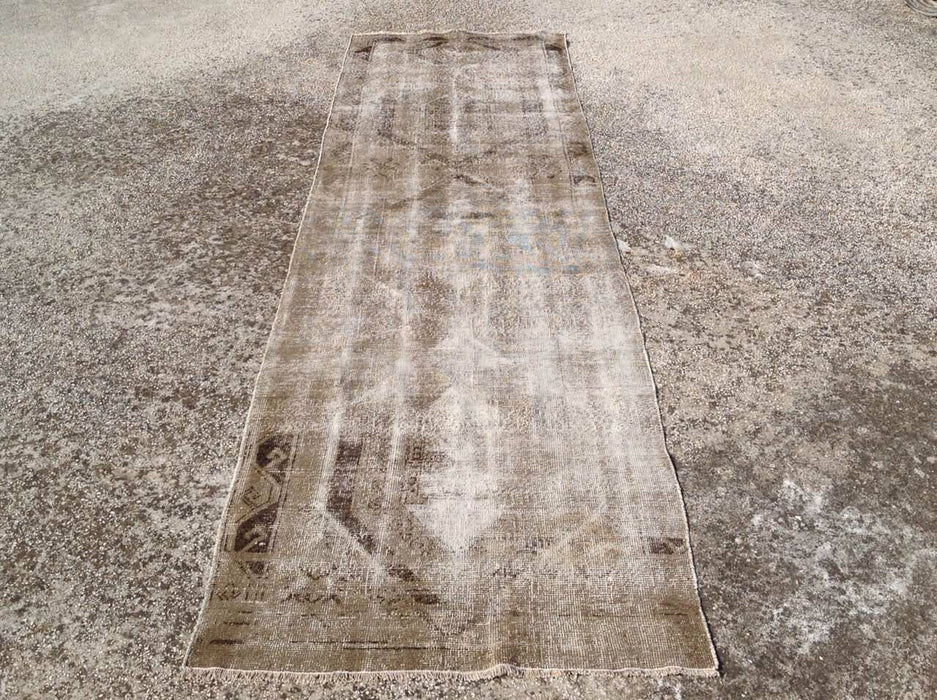 Hand Knotted Oushak Runner Rug 358 Cm X 101 Cm