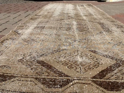 Hand Knotted Oushak Runner Rug 363cm x 109cm Vintage