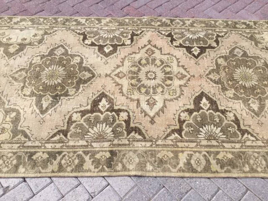 Hand Knotted Oushak Runner Rug 375cm x 134cm Vintage 1960s