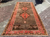 Hand Knotted Rose Area Rug 431cm x 182cm Vintage 1940s