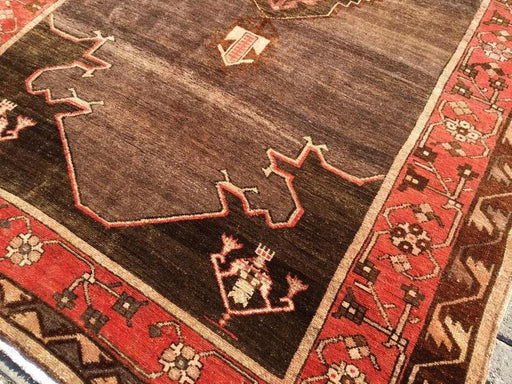 Hand Knotted Rose Area Rug 431cm x 182cm Vintage 1940s