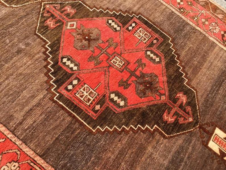 Hand Knotted Rose Area Rug 431cm x 182cm Vintage 1940s
